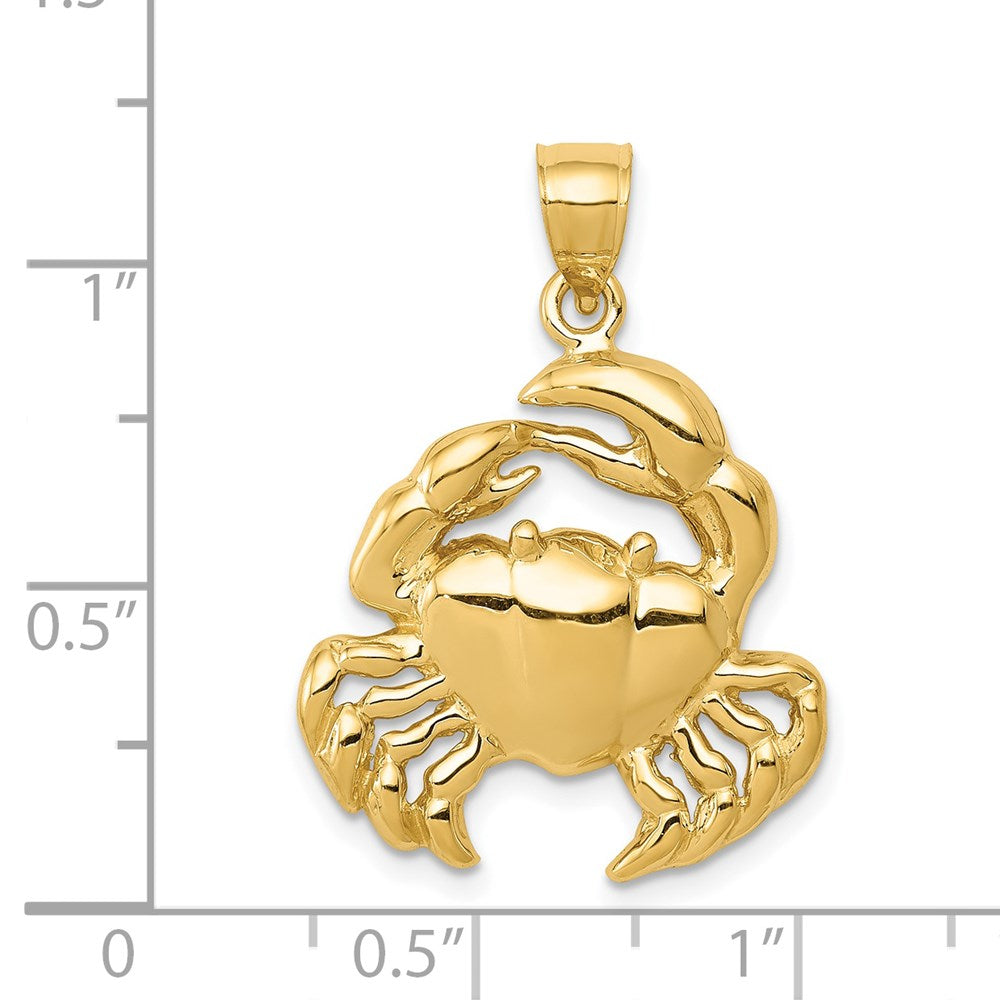 Million Charms 14K Yellow Gold Themed Polished Crab Pendant