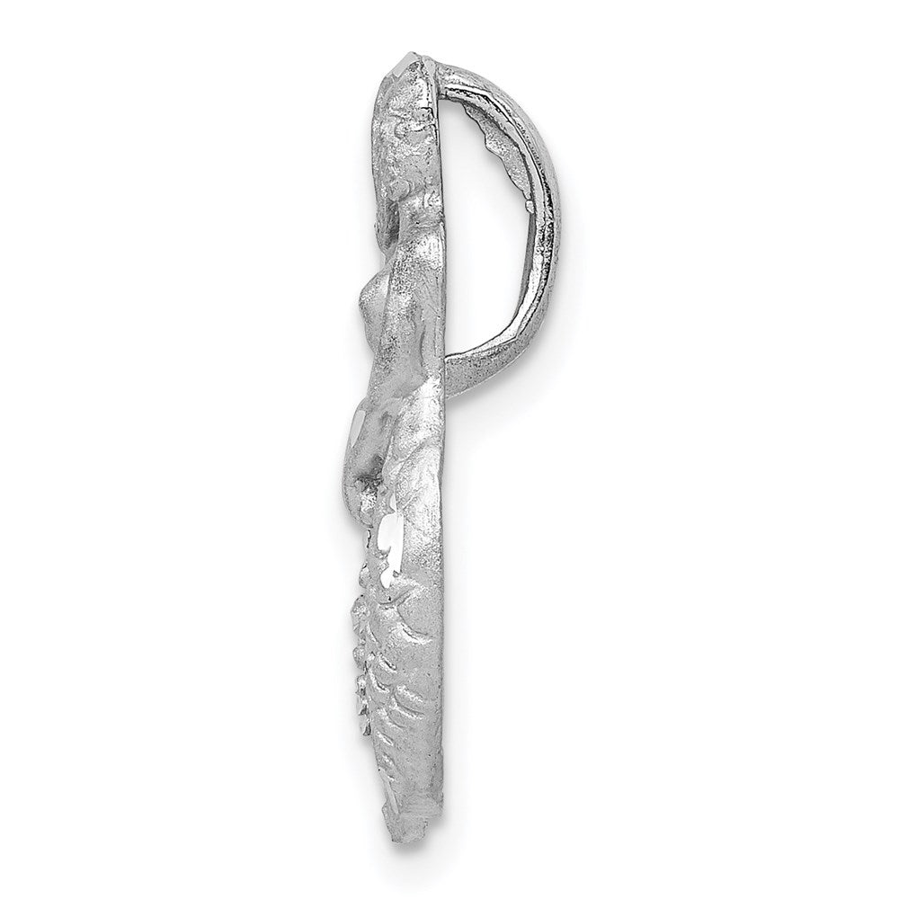 Million Charms 14K White Gold Themed Satin & Diamond-Cut Mermaid Chain Slide