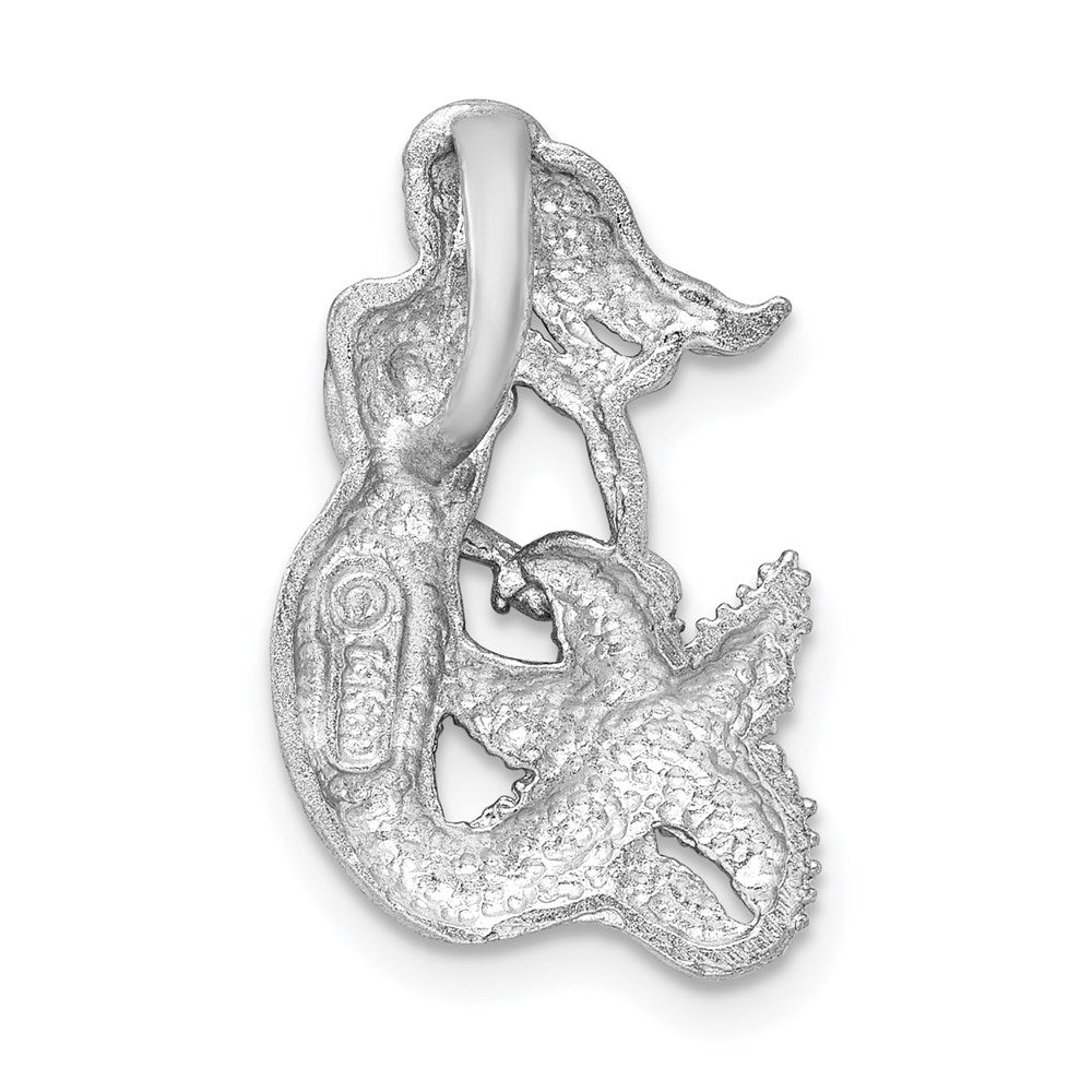 Million Charms 14K White Gold Themed Satin & Diamond-Cut Mermaid Chain Slide