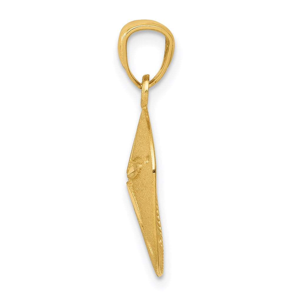 Million Charms 14K Yellow Gold Themed Satin Diamond-Cut Sand Dollar Pendant