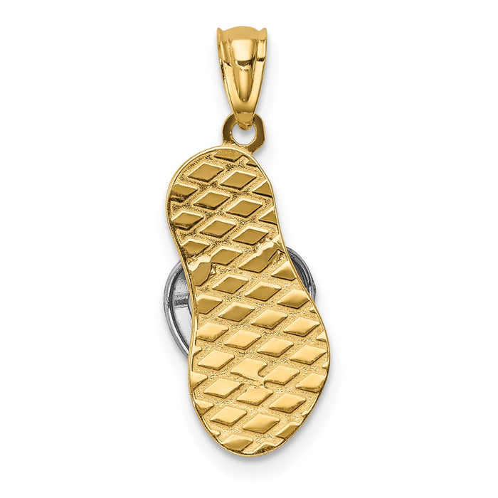 Million Charms 14K Yellow & Rose With Rhodium-plated Sandal Pendant