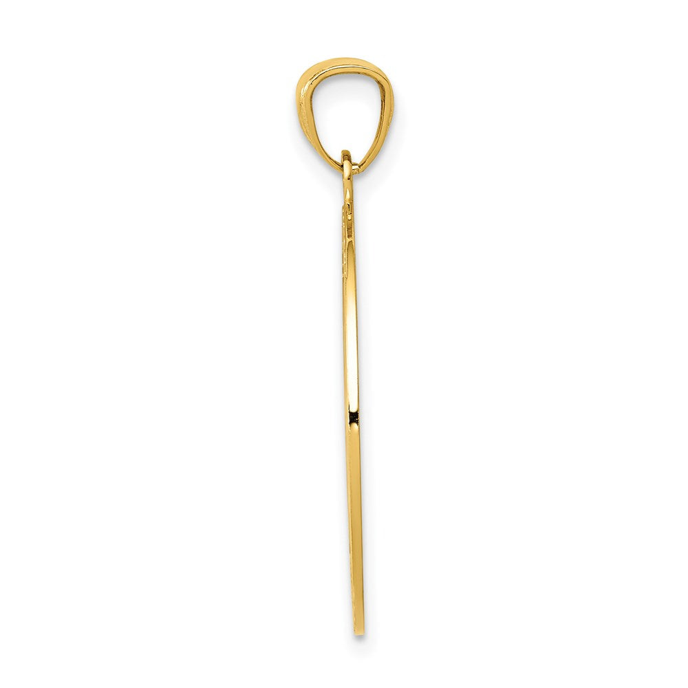 Million Charms 14K Yellow Gold Themed Satin & Polished Lost Without You Compass Pendant