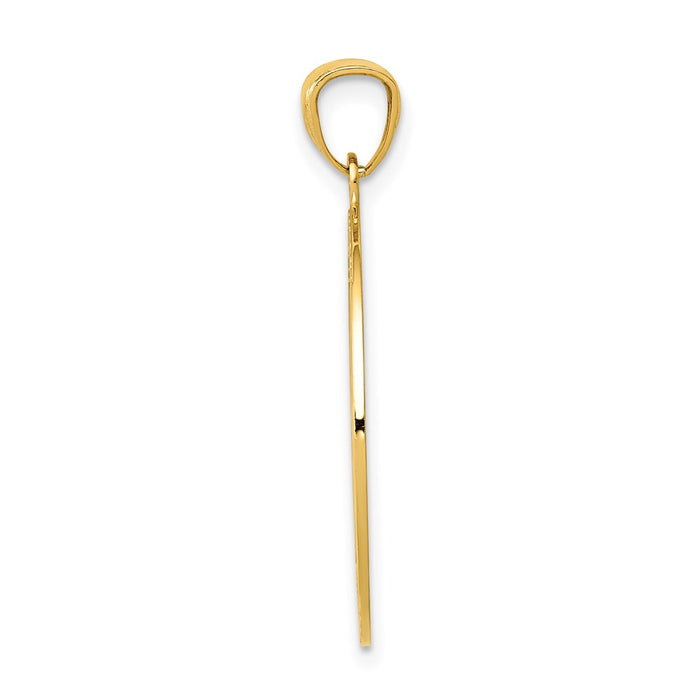 Million Charms 14K Yellow Gold Themed Satin & Polished Lost Without You Compass Pendant