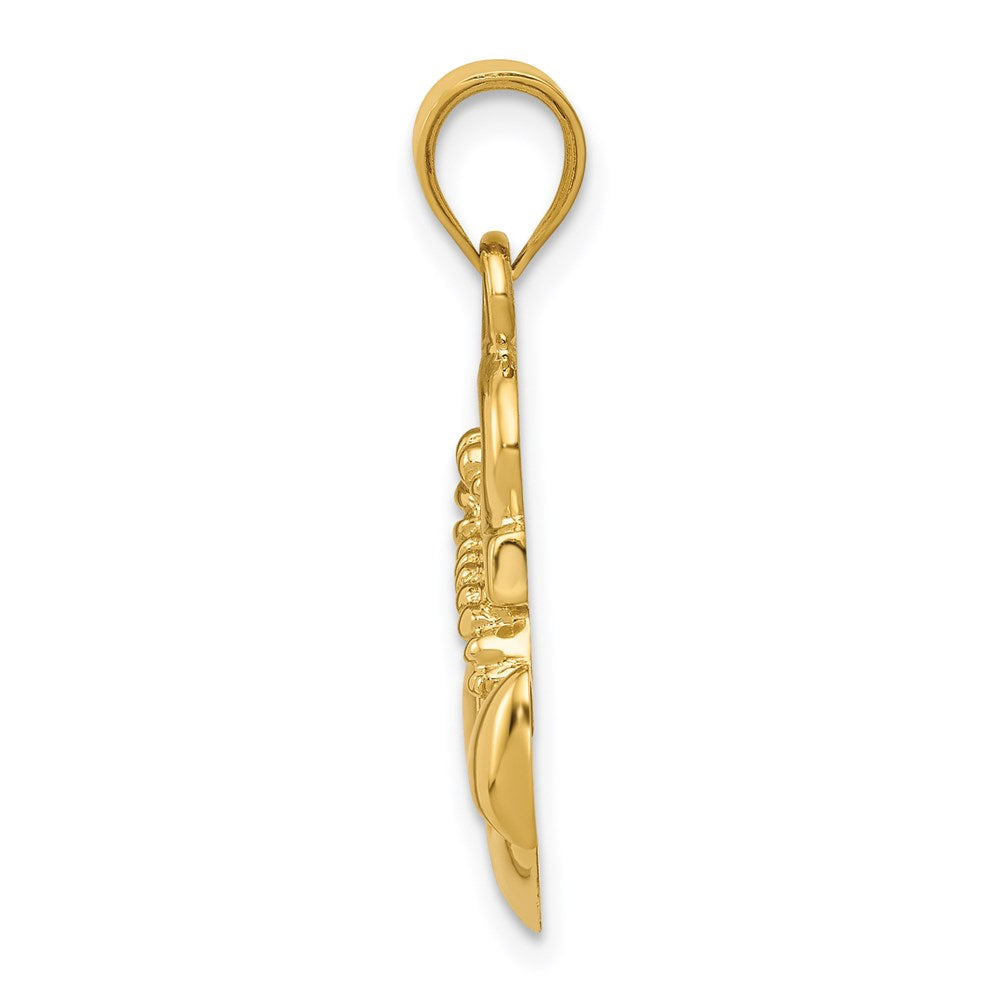 Million Charms 14K Yellow Gold Themed Polished Nautical Anchor Pendant
