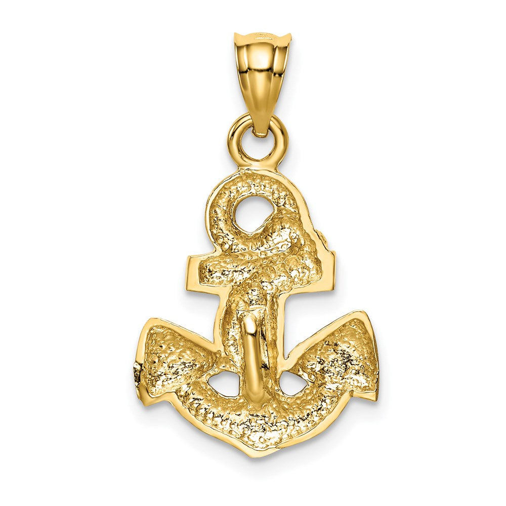 Million Charms 14K Yellow Gold Themed Polished Nautical Anchor Pendant