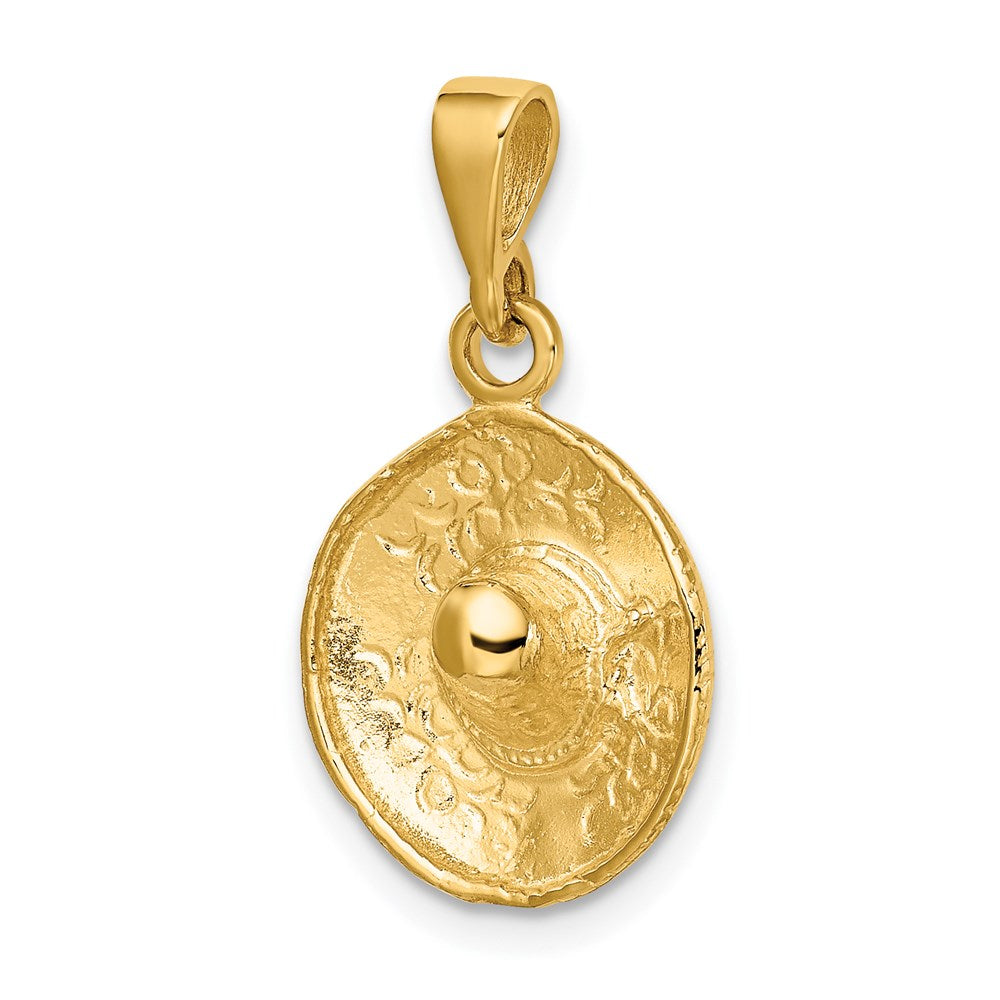 Million Charms 14K Yellow Gold Themed Sombrero Pendant