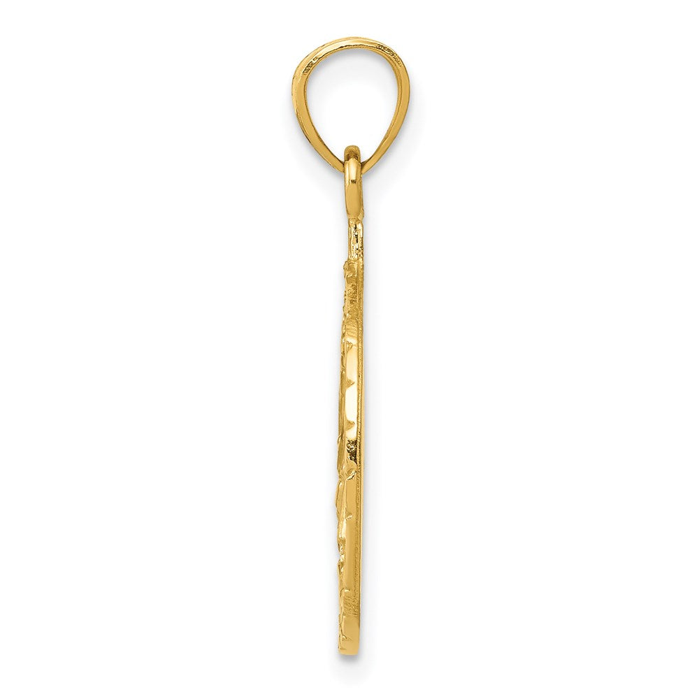 Million Charms 14K Yellow Gold Themed Masonic Symbol In Wreath Pendant