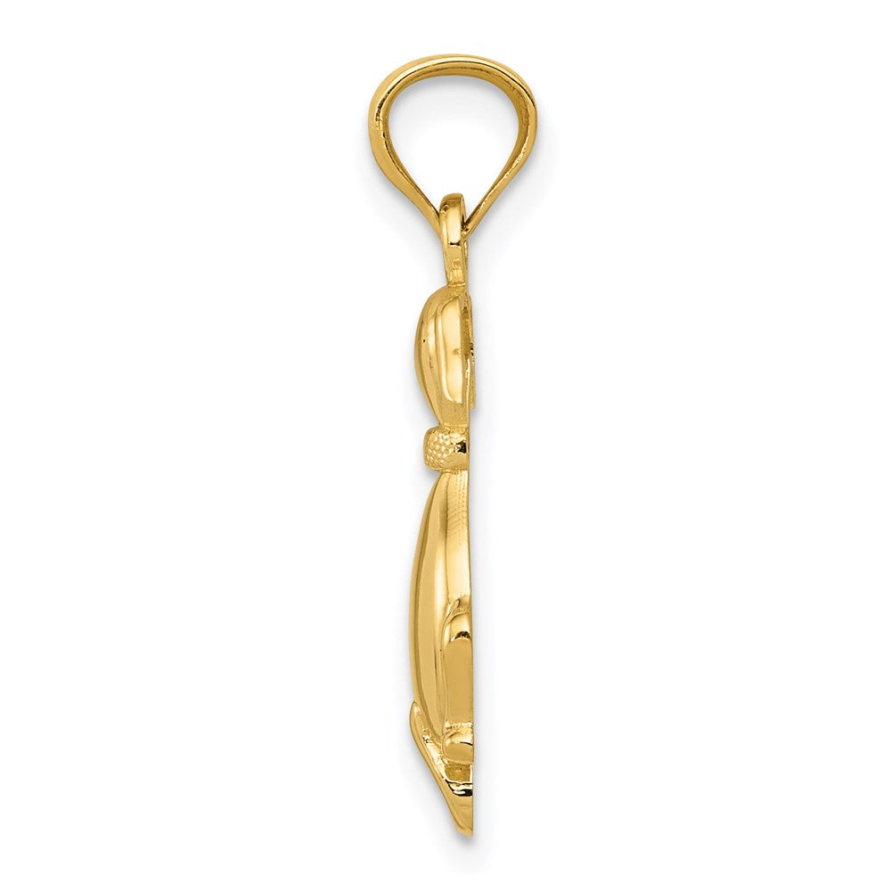Million Charms 14K Yellow Gold Themed Polished Sitting Dog Pendant