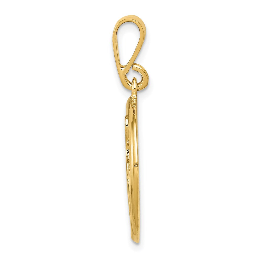 Million Charms 14K Yellow Gold Themed Gold Themed Polished Musical Notes Pendant