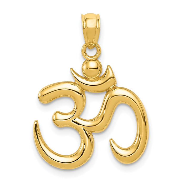 Million Charms 14K Yellow Gold Themed Polished Om Symbol Pendant