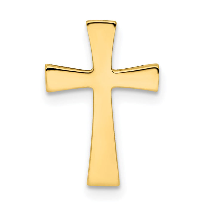 Million Charms 14K Yellow Gold Themed Polished Relgious Cross Chain Slide