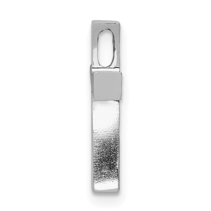 Million Charms 14K White Gold Themed Polished Relgious Cross Chain Slide