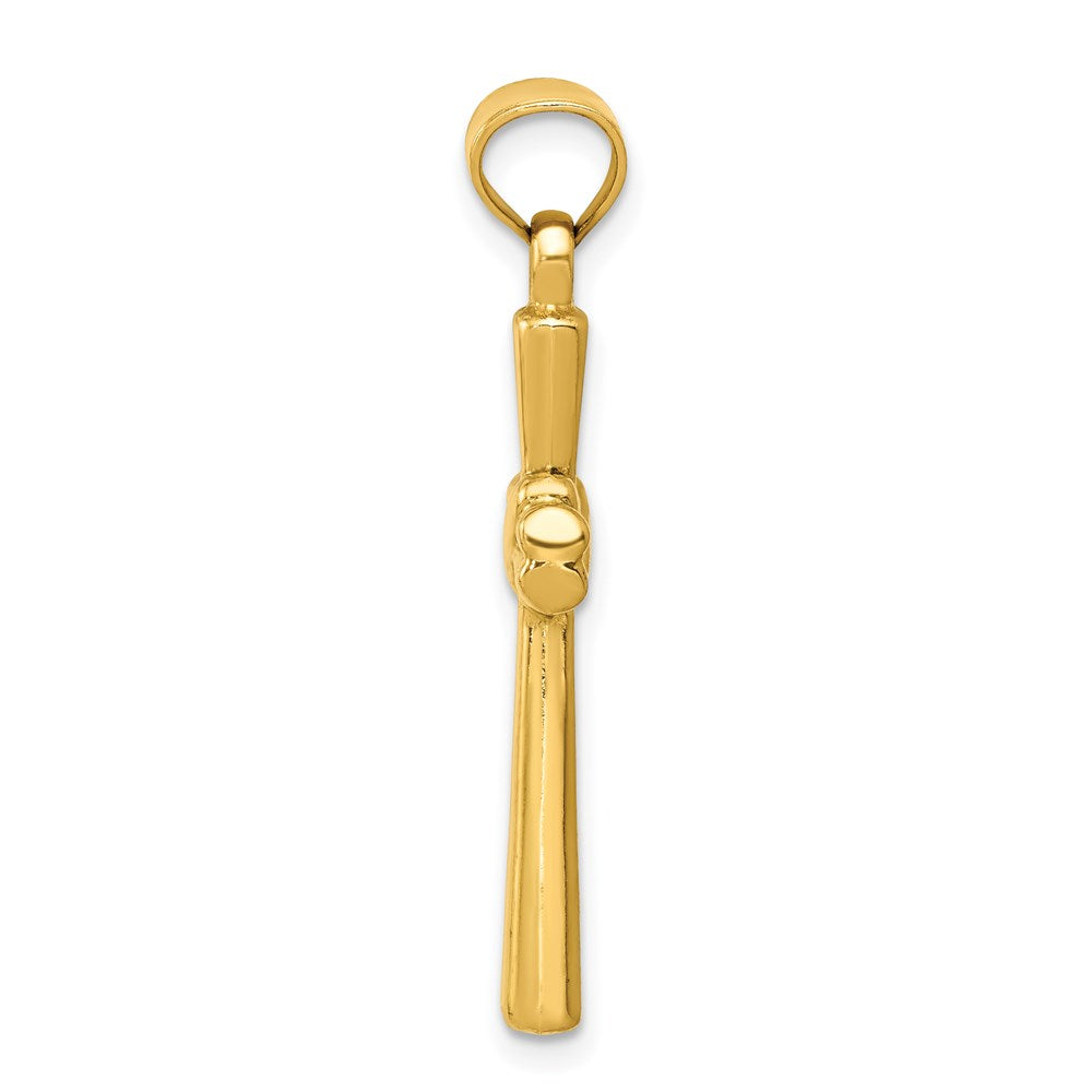 Million Charms 14K Yellow Gold Themed Hollow Relgious Cross Pendant