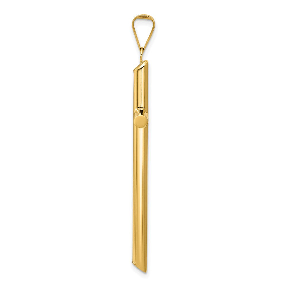 Million Charms 14K Yellow Gold Themed Polished Tube Relgious Cross Pendant