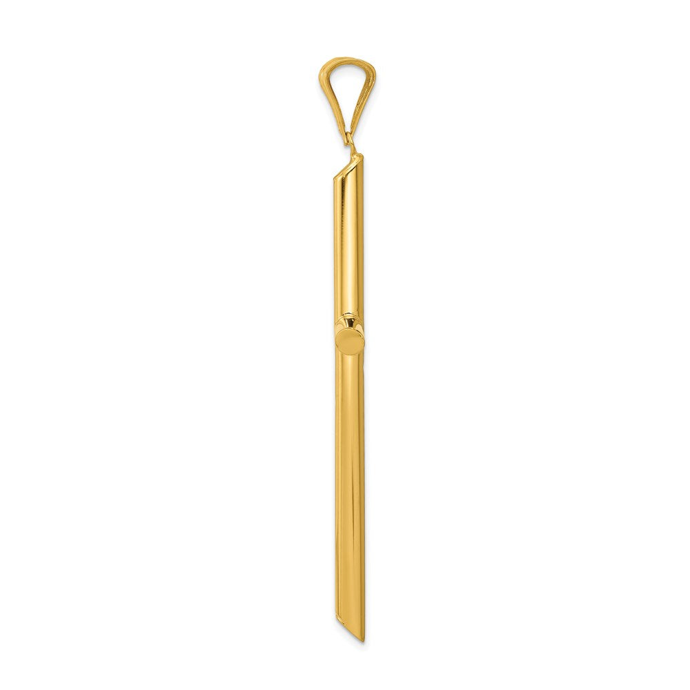 Million Charms 14K Yellow Gold Themed Polished Tube Relgious Cross Pendant