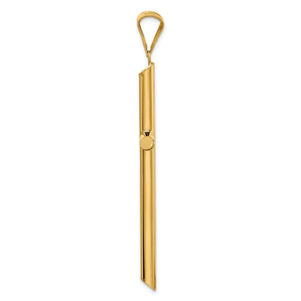 Million Charms 14K Yellow Gold Themed Polished Tube Relgious Cross Pendant