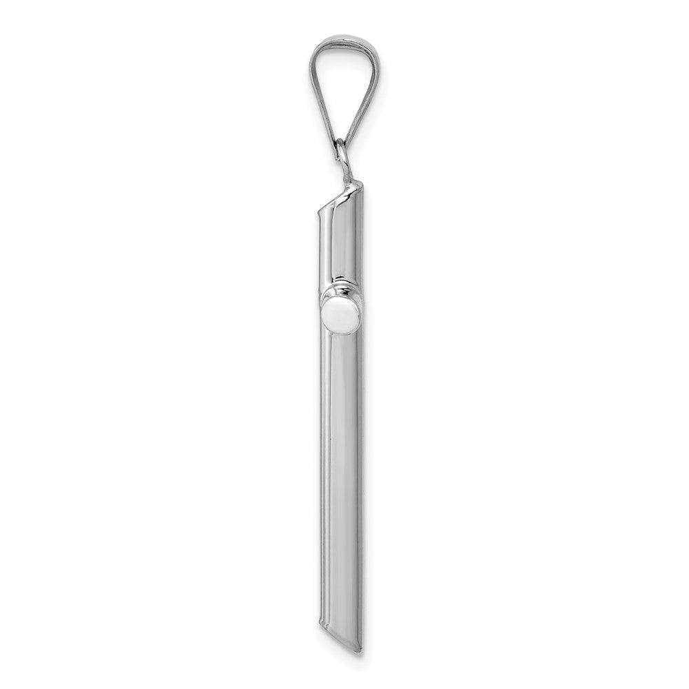 Million Charms 14K White Gold Themed Polished Tube Relgious Cross Pendant