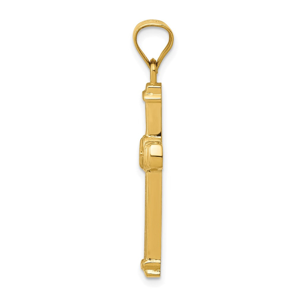 Million Charms 14K Yellow Gold Themed (Cubic Zirconia) CZ Relgious Cross Pendant