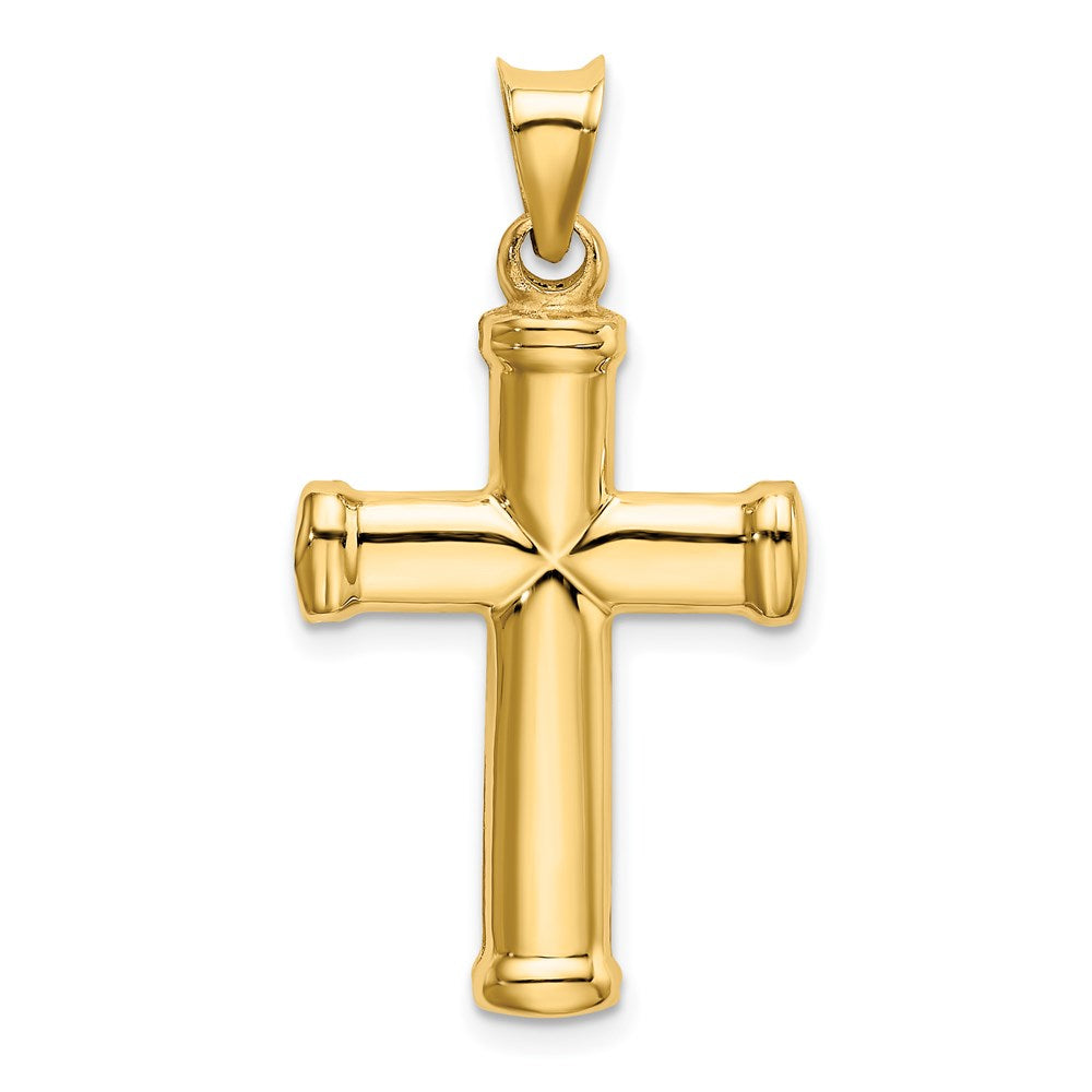 Million Charms 14K Yellow Gold Themed Polished Stamping Relgious Cross Pendant