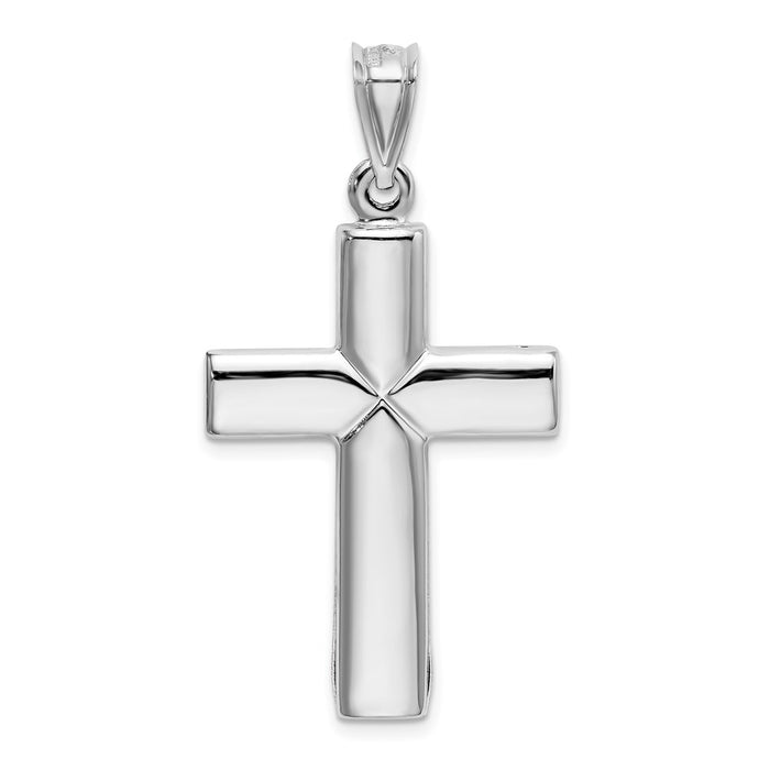 Million Charms 14K White Gold Themed Stamping Relgious Cross Pendant