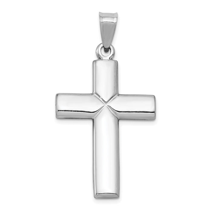 Million Charms 14K White Gold Themed Stamping Relgious Cross Pendant