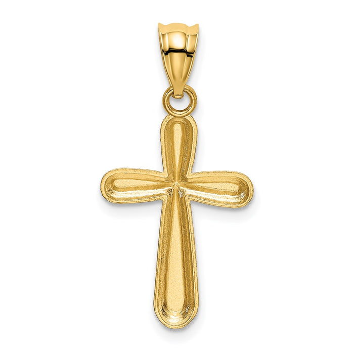 Million Charms 14K Yellow Gold Themed Polished Relgious Cross Pendant