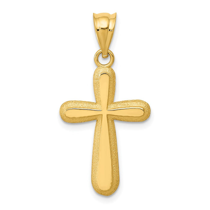 Million Charms 14K Yellow Gold Themed Polished Relgious Cross Pendant