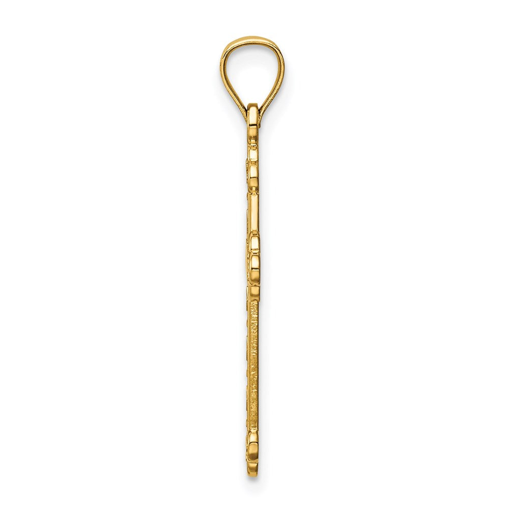 Million Charms 14K Yellow Gold Themed Satin & Polished Faith Relgious Cross Pendant