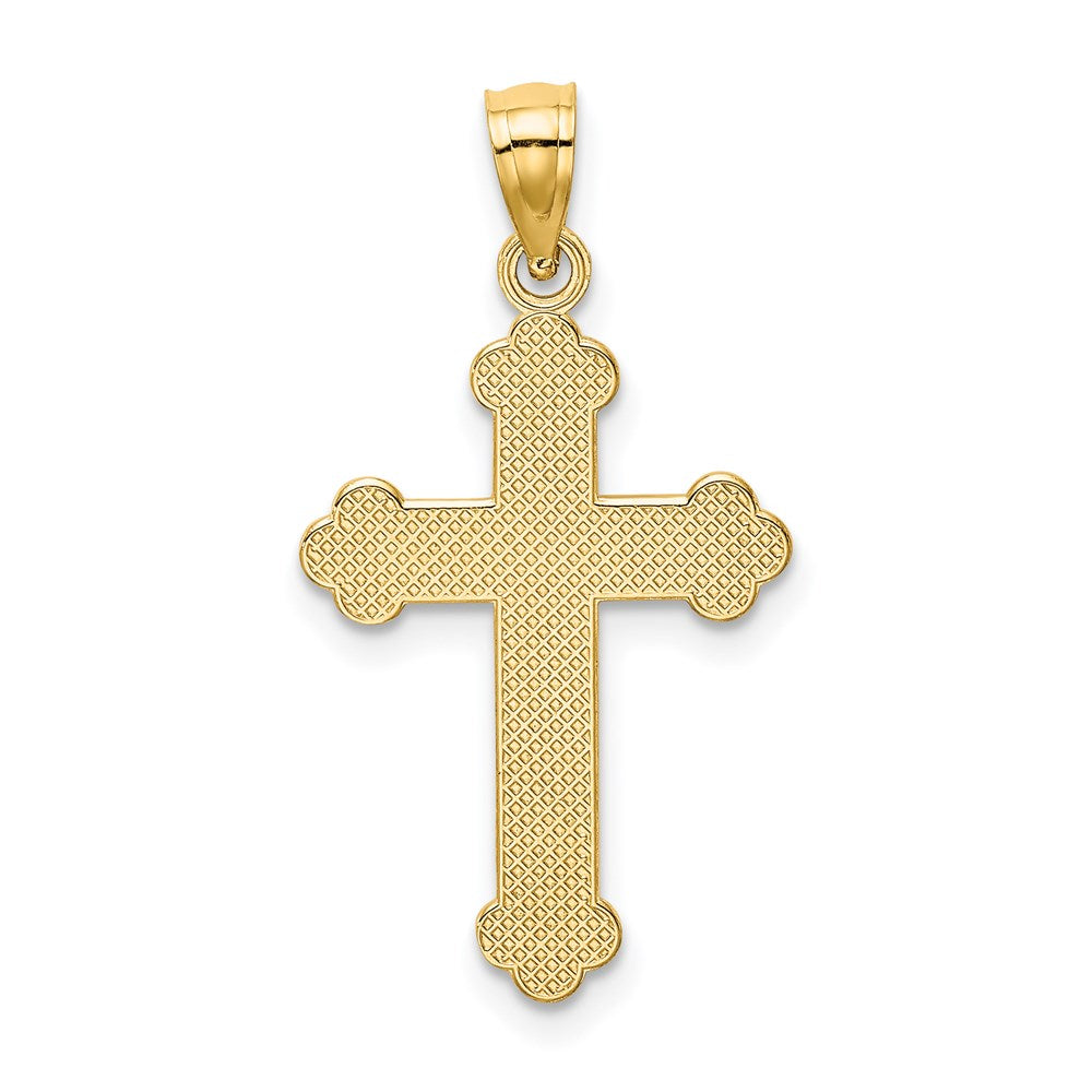 Million Charms 14K Yellow Gold Themed Satin & Polished Faith Relgious Cross Pendant