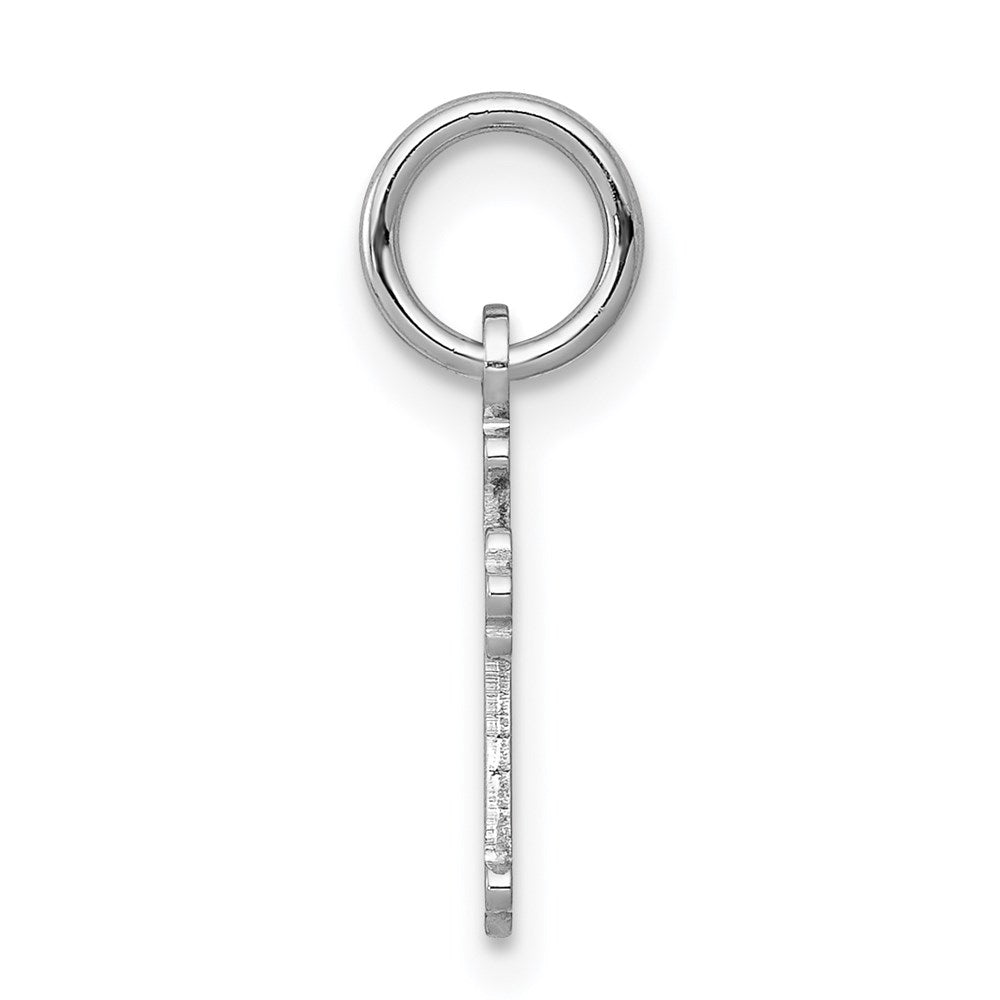 Million Charms 14K White Gold Themed Mini Polished Relgious Cross Charm