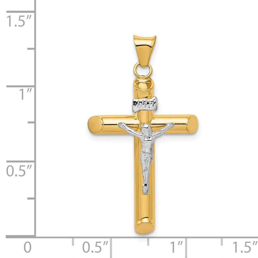 Million Charms 14K Two-Tone Polished Relgious Crucifix Pendant