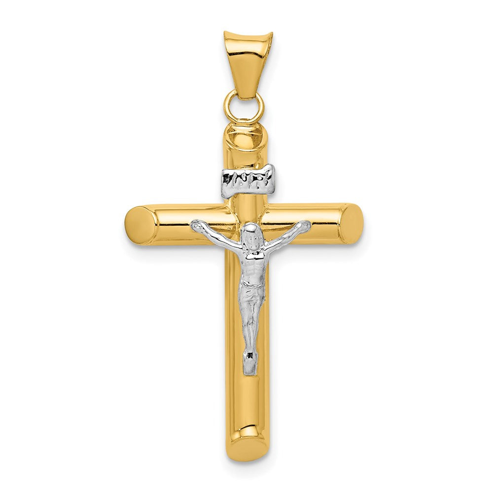 Million Charms 14K Two-Tone Polished Relgious Crucifix Pendant