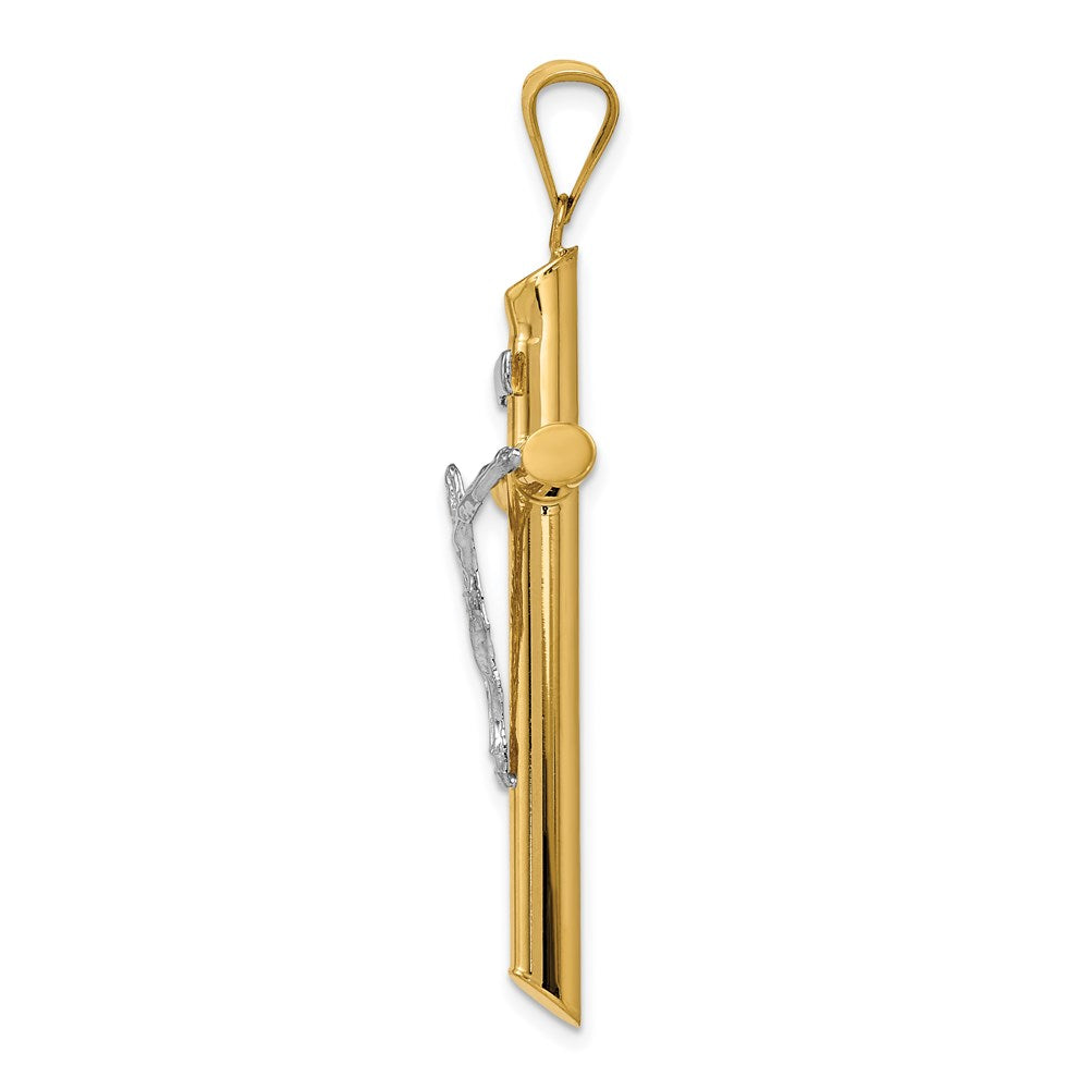 Million Charms 14K Two-Tone Polished Relgious Crucifix Pendant