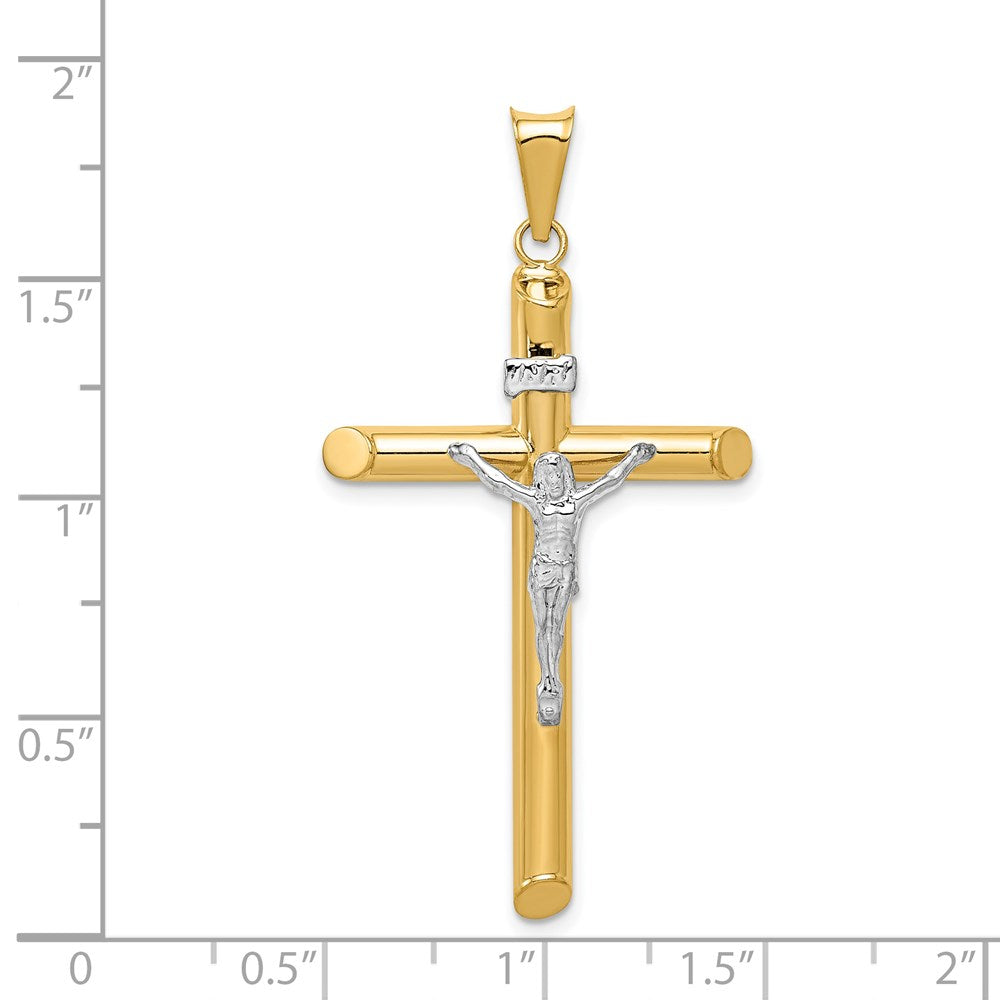 Million Charms 14K Two-Tone Polished Relgious Crucifix Pendant