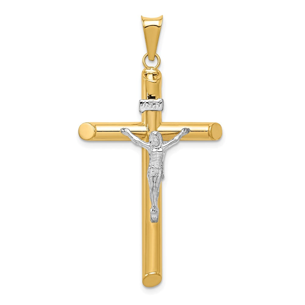 Million Charms 14K Two-Tone Polished Relgious Crucifix Pendant