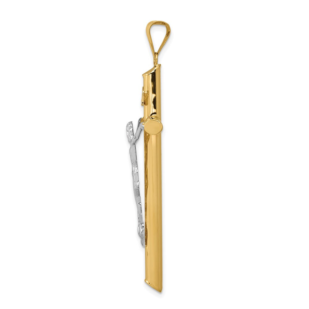 Million Charms 14K Two-Tone Polished Relgious Crucifix Pendant