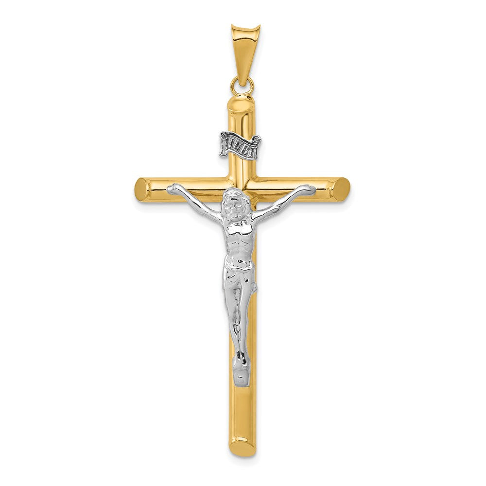 Million Charms 14K Two-Tone Polished Relgious Crucifix Pendant