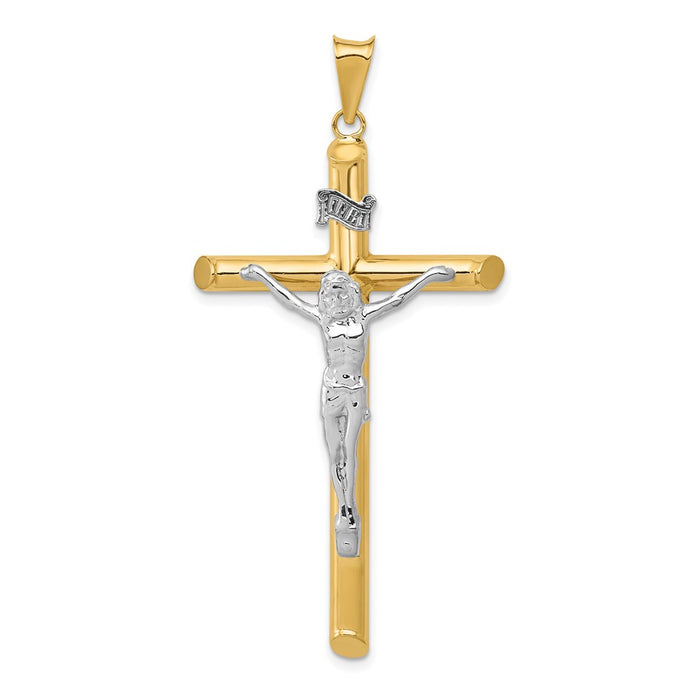 Million Charms 14K Two-Tone Polished Relgious Crucifix Pendant