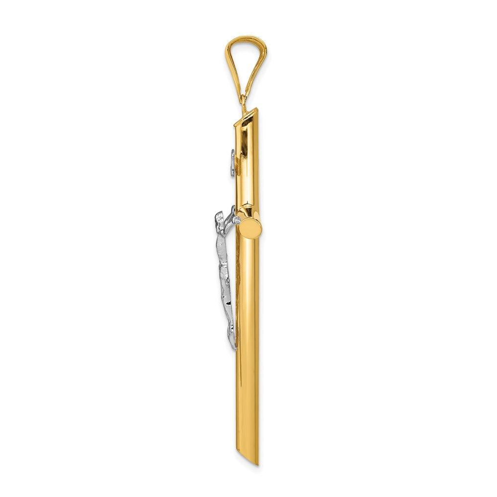 Million Charms 14K Two-Tone Polished Relgious Crucifix Pendant