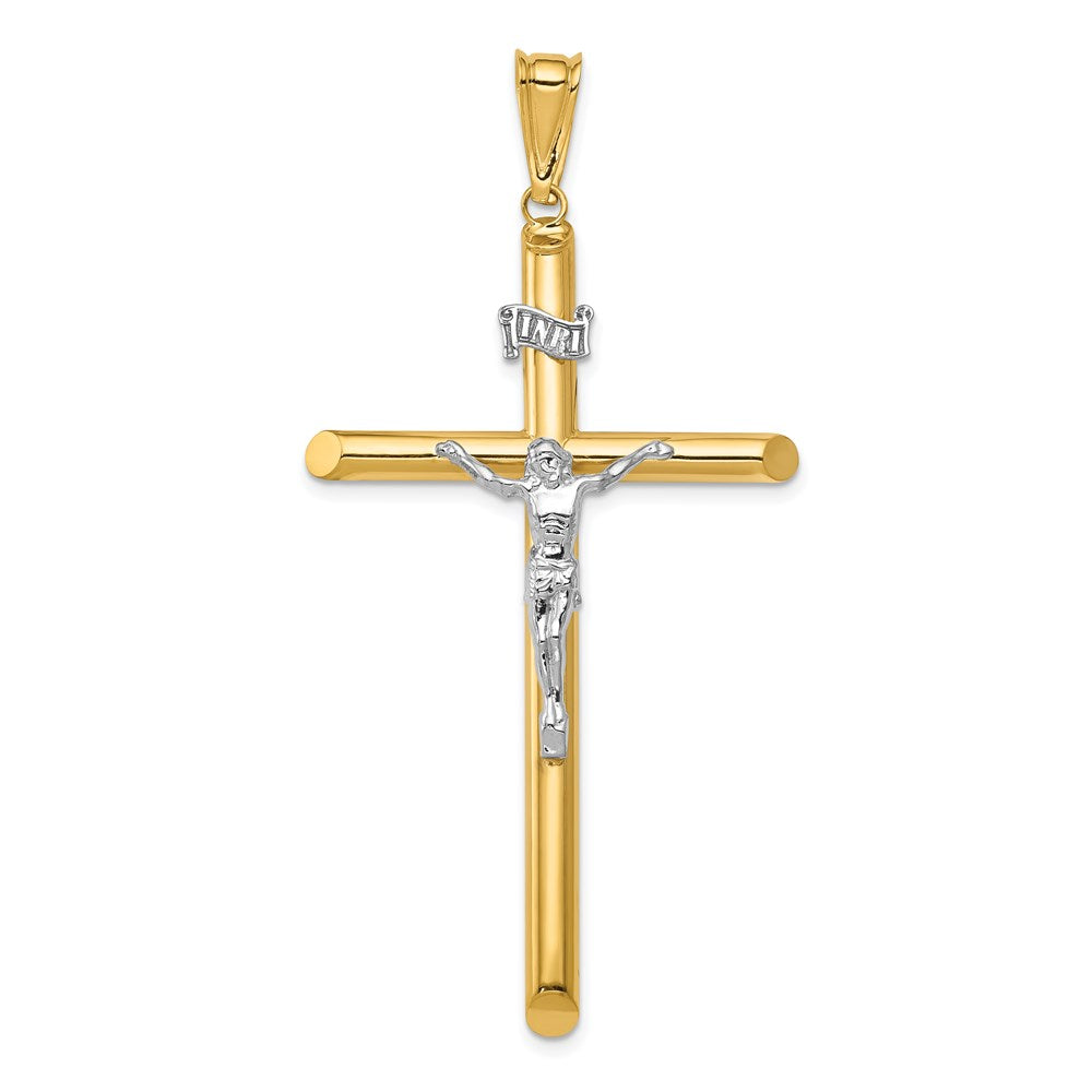 Million Charms 14K Two-Tone Polished Relgious Crucifix Pendant