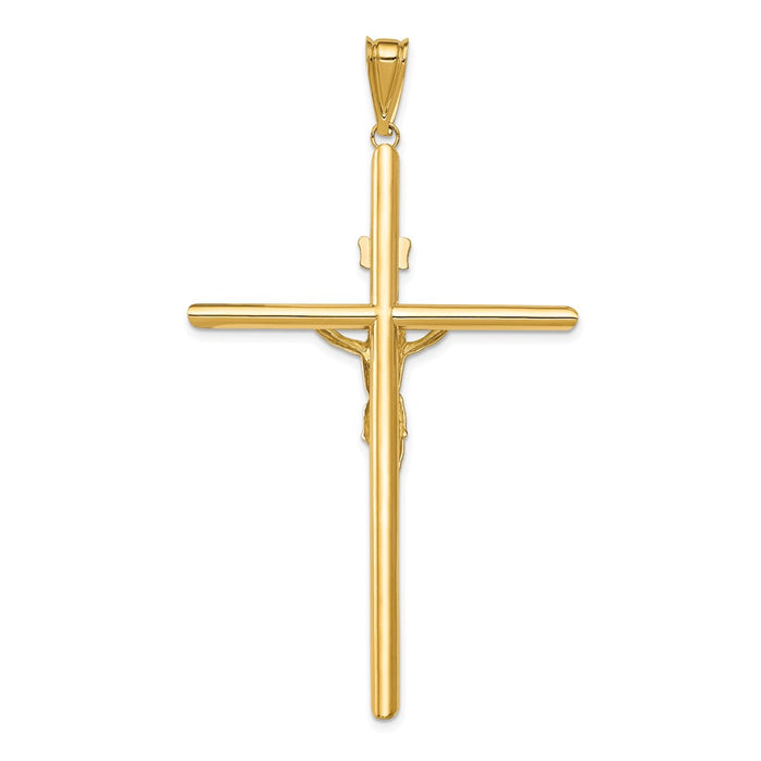 Million Charms 14K Two-Tone Polished Jesus Relgious Crucifix Pendant