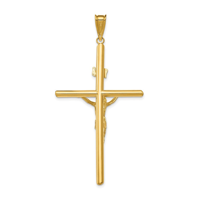 Million Charms 14K Two-Tone Polished Jesus Relgious Crucifix Pendant