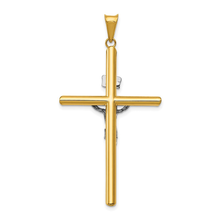 Million Charms 14K Two-Tone Polished Jesus Relgious Crucifix Pendant