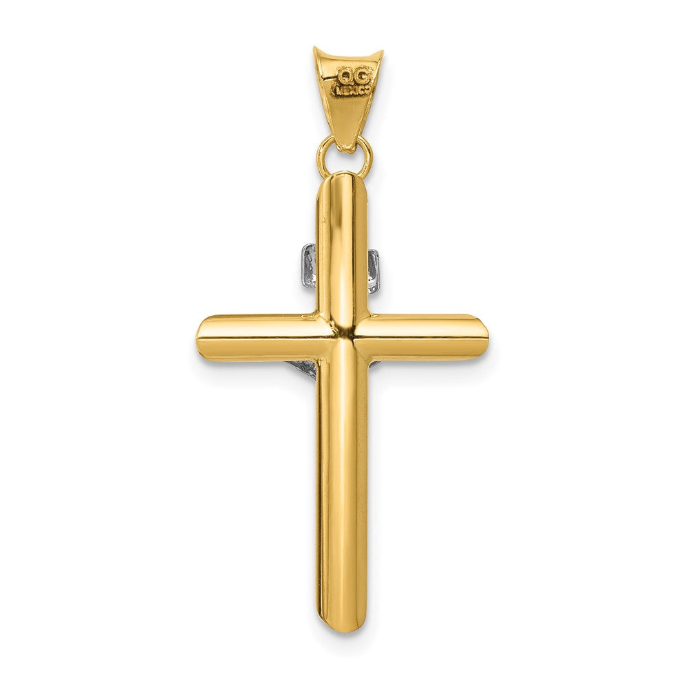 Million Charms 14K Two-Tone Polished Jesus Relgious Crucifix Pendant