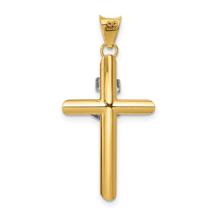 Million Charms 14K Two-Tone Polished Jesus Relgious Crucifix Pendant