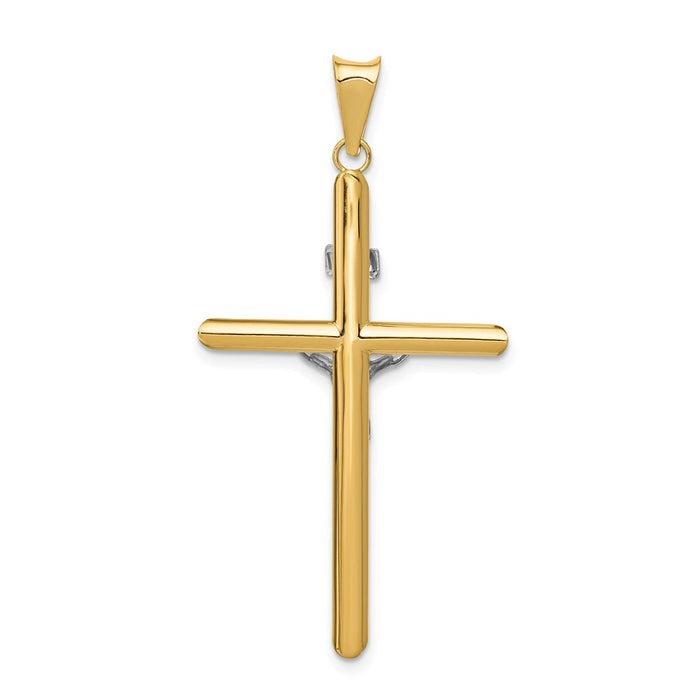 Million Charms 14K Two-Tone Polished Jesus Relgious Crucifix Pendant