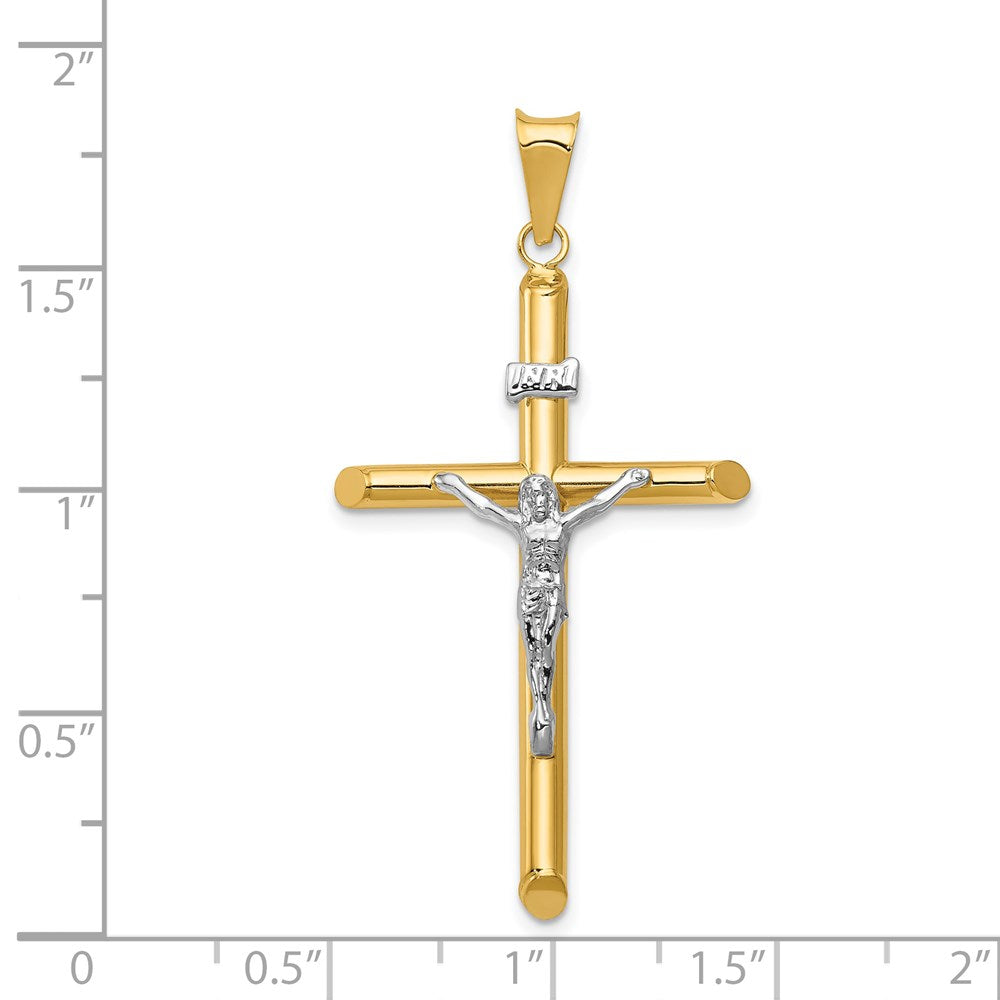 Million Charms 14K Two-Tone Polished Jesus Relgious Crucifix Pendant