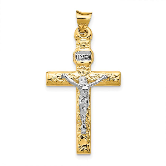 Million Charms 14K Two-Tone Relgious Crucifix Pendant