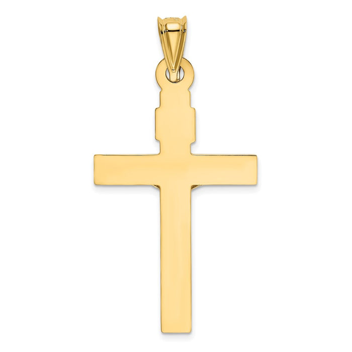 Million Charms 14K Two-Tone, Rhodium-Plated Relgious Crucifix Pendant