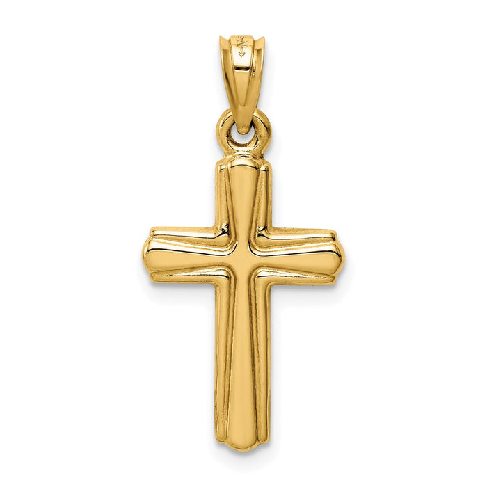 Million Charms 14K Yellow Gold Themed Reversible Relgious Crucifix /Relgious Cross Pendant